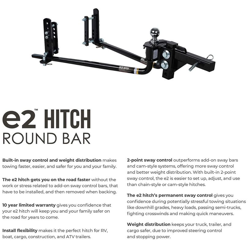 E2 800# WD Hitch Round Bar